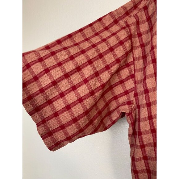 Patagonia Mens Red Plaid Short Sleeve Camp Button Up Shirt sz XXL Organic Cotton - Picture 5 of 14